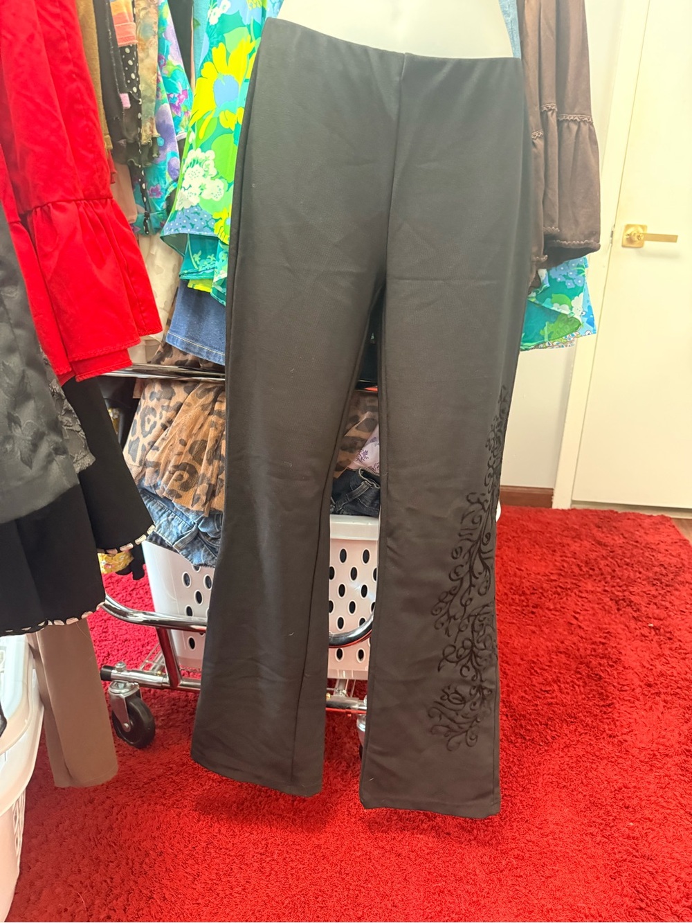 Vintage Y2K Iz Byer Embroidered Wide-Leg Pants